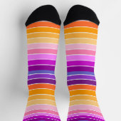 Chaussette Rayures De Coucher De Soleil - Orange, Rose, Viole (Haut)
