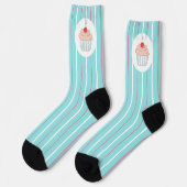 Chaussette Rayures de glace et friandises de cupcake (Gauche)