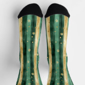 Chaussette Rayures de Shamrock vert or de la Saint-Patrick (Haut)