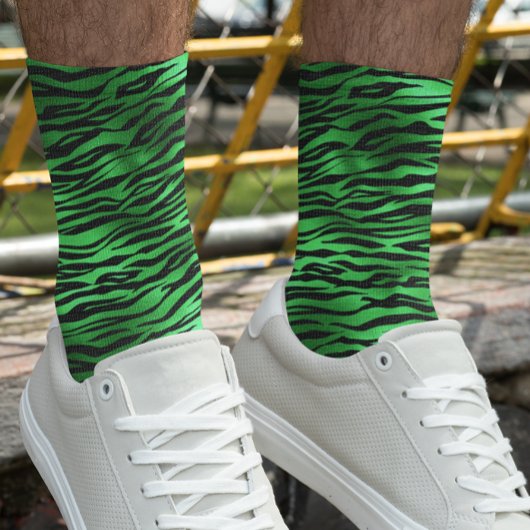 Chaussette Rayures de tigre vertes de la Saint-Patrick