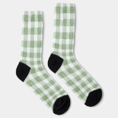 Chaussette Rayures écossaises vert crème blanc (Droite)