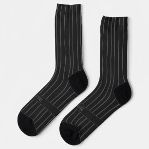 Chaussette Rayures grises sur fond noir, classique vraiment a