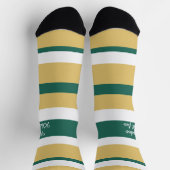 Chaussette Rayures harmonieuses Lignes Vert Or Blanc (Haut)