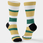 Chaussette Rayures harmonieuses Lignes Vert Or Blanc (Angulaire)