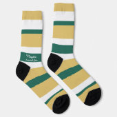 Chaussette Rayures harmonieuses Lignes Vert Or Blanc (Droite)