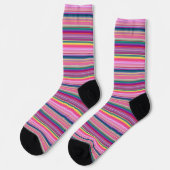 Chaussette Rayures multicolores rétro (Gauche)
