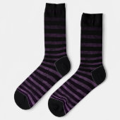 Chaussette Rayures ombrées grunge noir et violet (Gauche)