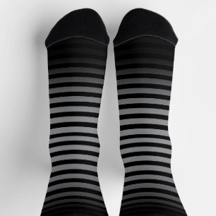 Chaussette Rayures ombrées horizontales grises Halloween Blac