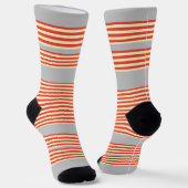Chaussette Rayures orange gris clair (Angulaire)
