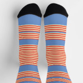 Chaussette Rayures orange sur fond bleu clair (Haut)