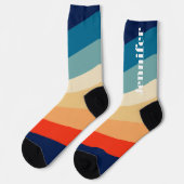 Chaussette Rayures Rétro 70 Personnalisé nom  (Gauche)