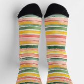 Chaussette Rayures rose jaune vert (Haut)