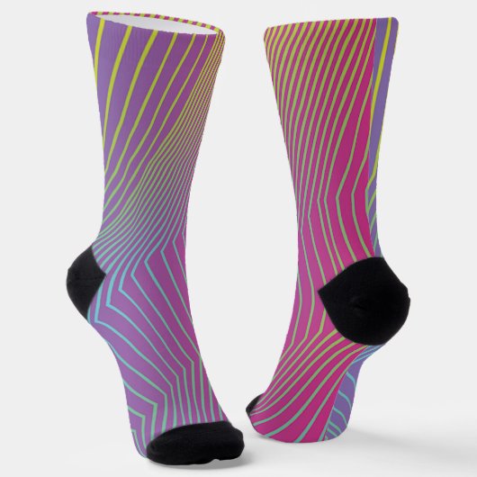Chaussette Rayures Rose Violet (Angulaire)