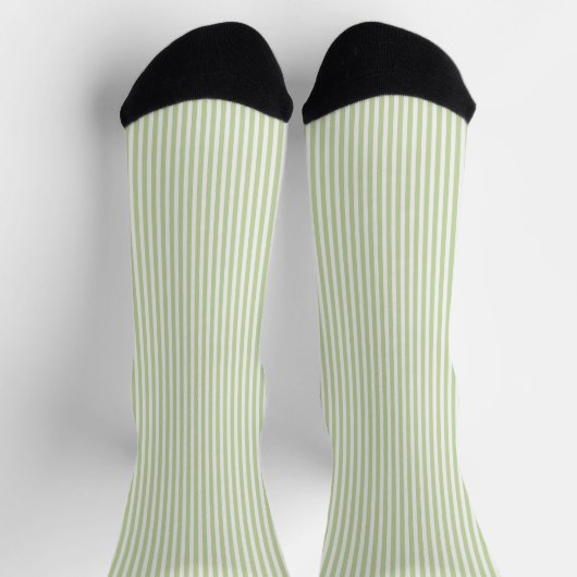 Chaussette Rayures vertes blanches   (Haut)