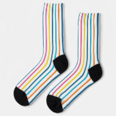Chaussette Rayures verticales multicolores vibrantes (Gauche)