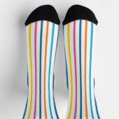 Chaussette Rayures verticales multicolores vibrantes (Haut)