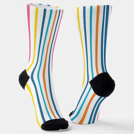 Chaussette Rayures verticales multicolores vibrantes (Angulaire)