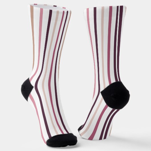 Chaussette Rayures verticales rose mauve (Angulaire)