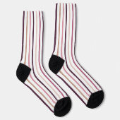 Chaussette Rayures verticales rose mauve (Droite)