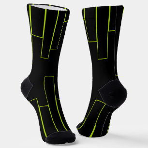 Chaussette Rectangles verte et noire de chaux