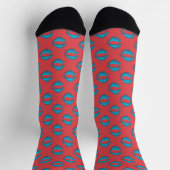 Chaussette Red and Blue Pop Art Kissing Lips XOXO (Haut)