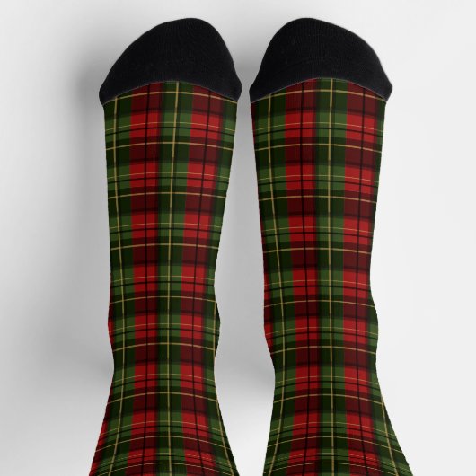 Chaussette Red And Green Plaid Tartan Festive Pattern (Haut)