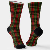 Chaussette Red And Green Plaid Tartan Festive Pattern (Angulaire)