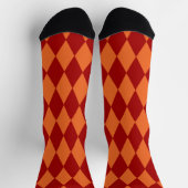 Chaussette Red and Orange Harlequin Checkered Design  (Haut)