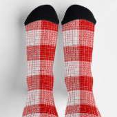 Chaussette Red and White Bold Checkered Plaid Design  (Haut)