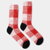 Chaussette Red and White Bold Checkered Plaid Design  (Droite)