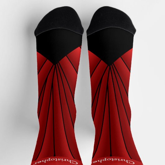 Chaussette Red Art Deco Design Socks (Haut)