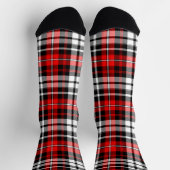 Chaussette Red Black White Plaid Tartan Pattern Design  (Haut)