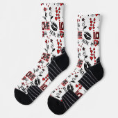 Chaussette Red Black White Valentine Motif (Gauche)