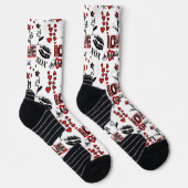 Chaussette Red Black White Valentine Motif (Droite)