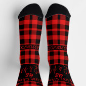 Chaussette Red Buffalo Plaid first Christmas Mr & Mrs Couple (Haut)