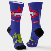 Chaussette Red Fish@Frog Chaussettes d'équipage (Angulaire)