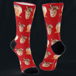 Chaussette Red Funny Custom 2 Face Photo Papa<br><div class="desc">Chaussettes personnalisées rouge 2 visages pour les papas. Pour utiliser une découpe du visage de votre fils ou de votre fille comme dans l'exemple, l'arrière - plan doit être transparent et le fichier format un png. Vous pouvez télécharger n'importe quelle application mobile ou informatique, ou utiliser le programme Canva ou...</div>