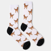 Chaussette Red Golden Retriever mignon Motif de dessin de chi (Droite)