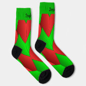Chaussette Red Green Art Deco Design Socks (Droite)
