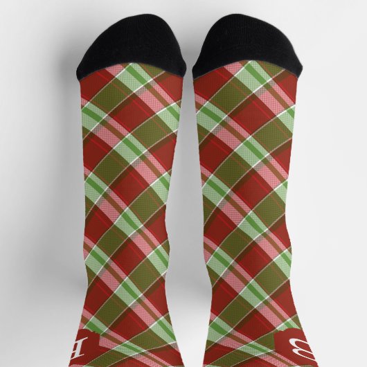 Chaussette Red Green Plaid Classic Noël Motif (Haut)