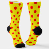 Chaussette Red On Yellow Polka Dots Pattern Design 