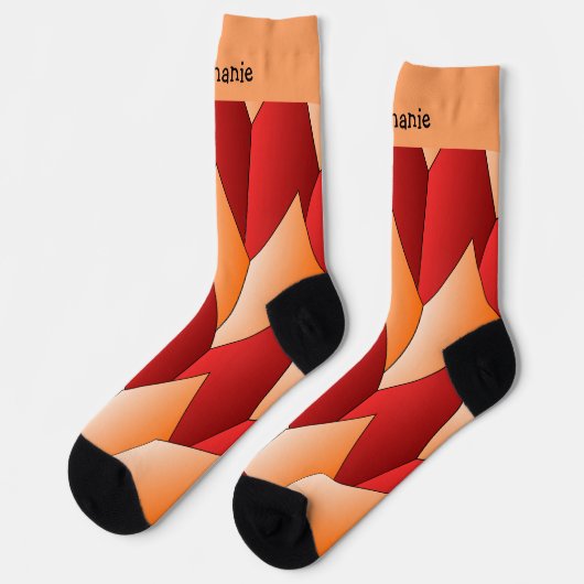 Chaussette Red Orange Art Deco Design Socks (Gauche)