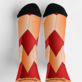 Chaussette Red Orange Art Deco Design Socks (Haut)
