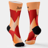 Chaussette Red Orange Art Deco Design Socks (Angulaire)