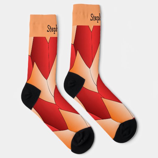 Chaussette Red Orange Art Deco Design Socks (Droite)