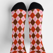 Chaussette Red Pink and Brown Argyle Pattern (Haut)