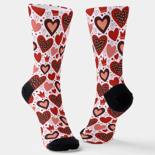 Chaussette Red Valentines Motif de coeur (Angulaire)