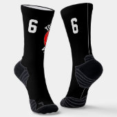 Chaussette Red Volleball Custom Nom de l'équipe et numéro du  (Angulaire)