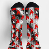 Chaussette Red White Black Valentine Hearts (Haut)