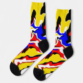 Chaussette Red, Yellow, Black, Blue and Green Swirls (Gauche)